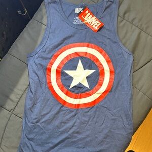Marvel Navy Tank Top with Captain America Shield size S